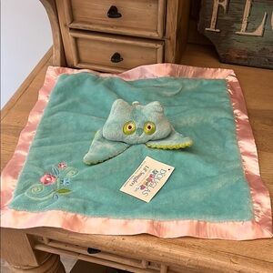 Douglas Lil’ Snugglers Lovey Security Blanket “Aqua Owl” NWT Cuddle Toy